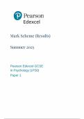2025 Pearson Edexcel GCSE Psychology PAPER 1 MARKSCHEME PAPER 1PS0&sol;01