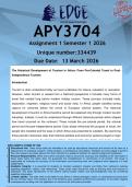 APY3704 Assignment 1 &lpar;ANSWERS&rpar; Semester 1 2026 - DISTINCTION GUARANTEED
