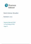 2025 Pearson Edexcel GCSE Psychology PAPER 2 MARKSCHEME PAPER 1PS0&sol;02