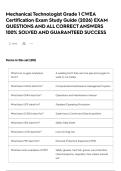 Mechanical Technologist Grade 1 CWEA Certification Exam Study Guide &lpar;2026&rpar; EXAM QUESTIONS AND ALL CORRECT ANSWERS 100&percnt; SOLVED AND GUARANTEED SUCCESS