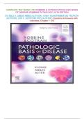 COMPLETE TEST BANK FOR ROBBINS & COTRAN PATHOLOGIC BASIS OF DISEASE &lpar;ROBBINS PATHOLOGY&rpar; 10TH EDITION BY ABUL K&period; ABBAS MBBS &lpar;AUTHOR&rpar;&comma; VINAY KUMAR MBBS MD FRCPATH &lpar;AUTHOR&rpar;&comma; JON C&period; ASTER MD PHD &lpar;AUTHOR&rpar; Questions & Answers with rationales &lpar;Chapter 1- 29&rpar;