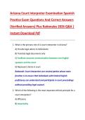 Arizona Court Interpreter Examination Spanish  Practice Exam Questions And Correct Answers  &lpar;Verified Answers&rpar; Plus Rationales 2026 Q&A &vert;  Instant Download PdfArizona Court Interpreter Examination Spanish  Practice Exam Questions And Correct Answers  &lpar;Ver