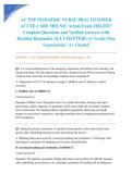 AC PNP PEDIATRIC NURSE PRACTITIONER ACUTE CARE MELNIC Actual Exam 2026&sol;2027 Complete Questions and Verified Answers with Detailed Rationales ALL CHAPTERS A&plus; Grade Pass Guaranteed - A&plus; Graded
