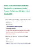 Arizona Smart Grid Technician Certification  Questions And Correct Answers &lpar;Verified  Answers&rpar; Plus Rationales 2026 Q&A &vert; Instant  Download Pdf