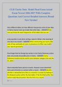 CLR Clarity Data  Model Final Exam Actual  Exam Newest 2026-2027 With Complete  Questions And Correct Detailed Answers&vert; Brand  New Version&excl;
