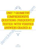 Unit 7 Geometry Comprehensive Questions &lpar;Frequently Tested&rpar; with Verified Answers Graded A&plus;