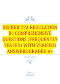 Becker CPA Regulation R1 Comprehensive Questions &lpar;Frequently Tested&rpar; with Verified Answers Graded A&plus;