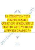 R1 Exemption Test Comprehensive Questions &lpar;Frequently Tested&rpar; with Verified Answers Graded A&plus;
