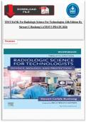 Test Bank &ndash; Radiologic Science for Technologists&colon; Physics&comma; Biology&comma; and Protection&comma; 12th Edition &ndash; Stewart C&period; Bushong