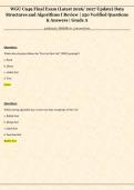 WGU C949 Final Exam &lpar;Latest 2026&sol; 2027 Update&rpar; Data  Structures and Algorithms I Review &vert; 250 Verified Questions  & Answers &vert; Grade A