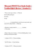 Missouri POST Test Study Guide &vert; Verified Q&A Review &vert; Graded A&plus;