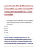Arizona Biosafety Officer Certification Practice  Exam Questions And Correct Answers &lpar;Verified  Answers&rpar; Plus Rationales 2026 Q&A &vert; Instant  Download Pdf 