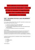 OKLAHOMA TATTOO TEST ACTUAL EXAM 2026&sol;2027 &vert; Title 158 & Title 21 Statutes &vert; Comprehensive Practice Test &vert; Verified Q&A &vert; Pass Guaranteed - A&plus; Graded