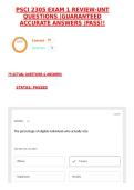 PSCI 2305 EXAM 1 REVIEW-UNT QUESTIONS &vert;GUARANTEED ACCURATE ANSWERS &vert;PASS&excl;&excl;