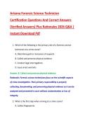 Arizona Forensic Science Technician  Certification Questions And Correct Answers  &lpar;Verified Answers&rpar; Plus Rationales 2026 Q&A &vert;  Instant Download Pdf