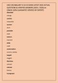 HESI VOCABULARY V1 & V2 EXAM LATEST 2025 ACTUAL  QUESTIONS & VERIFIED ANSWERS &lpar;2025 &sol; 2026&rpar; A&plus;  GRADE 100&percnt; GUARANTEE VERIFIED BY EXPERTS&period; 