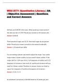 WGU D771 Quantitative Literacy &vert; OA &vert; Objective Assessment &vert; Questions and Correct Answers
