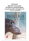 TEST BANK  For BIOLOGY&colon; The Essentials 4th Edition By Marielle Hoefnagels  Latest Review 2026  All Chapters 1-30