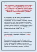 WGU D514 ANALYTICAL METHODS OF HEALTHCARE  LEADERS OA EXAM &vert;&vert;VERIFIED EXAM&excl;&excl;&vert;&vert; MOST  RECENT EXAM ACTUAL COMPLETE 500 REAL EXAM  QUESTIONS AND CORRECT ANSWERS &lpar;VERIFIED  ANSWERS&rpar; ALREADY GRADED A&plus; &vert;&vert; NEWEST  EXAM&excl;&excl;&excl;