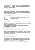 UTK BUAD 331 - EXAM 1 SUPPLY CHAIN ANAGEMENT  &lpar;UNIT 1&comma;2&comma;3&rpar; - T&period; STANK QUESTIONS WITH VERIFIED  ACCURATE ANSWERS