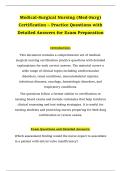 Medical-Surgical Nursing &lpar;Med-Surg&rpar; Certification &ndash; Practice Questions with Detailed Answers for Exam Preparation