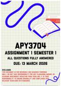 APY3704 Assignment 1 Semester 1 Memo &vert; Due 13 March 2026