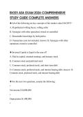BV201 ASA EXAM 2026 COMPREHENSIVE STUDY GUIDE COMPLETE ANSWERS