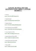 SANS SEC 301 FINAL TEST 2026 QUESTIONS WITH CORRECT ANSWERS GRADED A&plus;