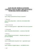 SANS SEC401 MODULE QUIZZES CERTIFICATION SCRIPT 2026 QUESTIONS WITH SOLUTIONS GRADED A&plus;