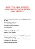 NR 602 FINAL EXAM QUESTIONS  AND CORRECT ANSWERS 20252026  EXAM GRADED A&plus;