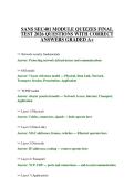 SANS SEC401 MODULE QUIZZES FINAL TEST 2026 QUESTIONS WITH CORRECT ANSWERS GRADED A&plus;