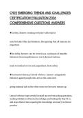 C922 EMERGING TRENDS AND CHALLENGES CERTIFICATION EVALUATION 2026 COMPREHENSIVE QUESTIONS ANSWER