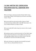 CA DMV WRITTEN TEST CERTIFICATION EVALUATION 2026 FULL QUESTIONS WITH SOLUTIONS