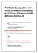 Ohio Chiropractic Jurisprudence Exam  Practice Questions And Correct Answers  &lpar;Verified Answers&rpar; Plus Rationales 2026  Q&A Instant Download Pdf 