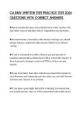 CA DMV WRITTEN TEST PRACTICE TEST 2026 QUESTIONS WITH CORRECT ANSWERS