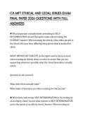 CA MFT ETHICAL AND LEGAL ISSUES EXAM FINAL PAPER 2026 QUESTIONS WITH FULL ANSWERS