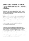 CA MFT ETHICAL AND LEGAL ISSUES EXAM TEST PAPER 2026 QUESTIONS WITH ANSWERS GRADED A&plus;