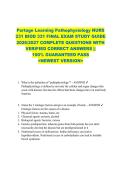 Portage Learning Pathophysiology NURS  231 BIOD 331 FINAL EXAM STUDY GUIDE  2026&sol;2027 COMPLETE QUESTIONS WITH  VERIFIED CORRECT ANSWERS &vert;&vert;  100&percnt; GUARANTEED PASS  <NEWEST VERSION> 