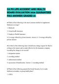 CA PSI LIFE ACCIDENT AND HEALTH BOARD EVALUATION 2026 GUARANTEED PASS ANSWERS GRADED A&plus;