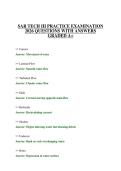 SAR TECH III PRACTICE EXAMINATION 2026 QUESTIONS WITH ANSWERS GRADED A&plus;