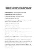 SCA BARISTA INTERMEDIATE COURSE ACTUAL EXAM PAPER 2026 QUESTIONS WITH ANSWERS GRADED A&plus;