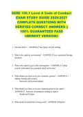 SERE 100&period;1 Level A Code of Conduct  EXAM STUDY GUIDE 2026&sol;2027  COMPLETE QUESTIONS WITH  VERIFIED CORRECT ANSWERS &vert;&vert;  100&percnt; GUARANTEED PASS  <NEWEST VERSION> 