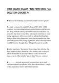 CAIA SAMPLE EXAM 1 FINAL PAPER 2026 FULL SOLUTION GRADED A&plus;