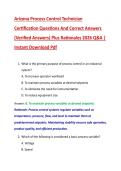 Arizona Process Control Technician  Certification Questions And Correct Answers  &lpar;Verified Answers&rpar; Plus Rationales 2026 Q&A &vert;  Instant Download Pdf 