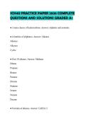SCH4U PRACTICE PAPER 2026 COMPLETE QUESTIONS AND SOLUTIONS GRADED A&plus;