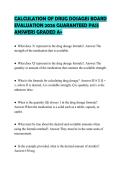 CALCULATION OF DRUG DOSAGES BOARD EVALUATION 2026 GUARANTEED PASS ANSWERS GRADED A&plus;