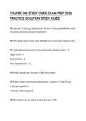 CALFIRE FAE STUDY GUIDE EXAM PREP 2026 PRACTICE SOLUTION STUDY GUIDE