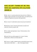 BASIC SECURITY TRAINING BST JIBC FINAL PAPER 2026 QUESTIONS WITH SOLUTIONS GRADED A&plus;