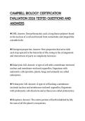 CAMPBELL BIOLOGY CERTIFICATION EVALUATION 2026 TESTED QUESTIONS AND ANSWERS
