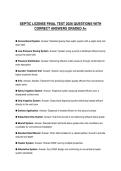 SEPTIC LICENSE FINAL TEST 2026 QUESTIONS WITH CORRECT ANSWERS GRADED A&plus;